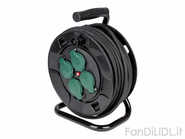 Avvolgicavo Parkside, prezzo 29.99 &#8364; 
25 m 
- Con freno e clip di fissaggio ...