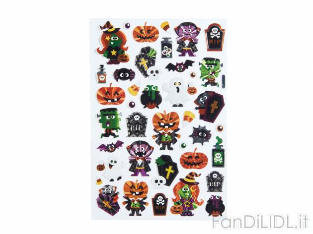 Adesivi fluorescenti o 3D per Halloween , prezzo 1.99 &#8364; per Alla confezione ...