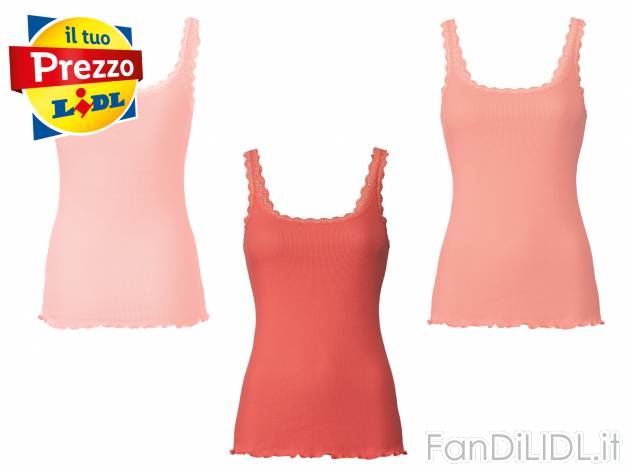 Canotta da donna con pizzo Esmara Lingerie, prezzo 7.99 &#8364; 
3 pezzi - Misure: ...