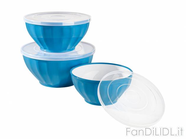 Set ciotole con coperchio Ernesto, prezzo 7.99 &#8364; 
3 pezzi 
- Lavabili ...