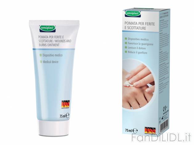 Pomata per ferite e scottature, cerotto spray o spray emostatico per ferite Sensiplast, ...
