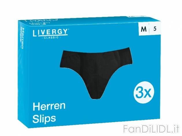 Slip da uomo, 3 pezzi Livergy, prezzo 4,99 &#8364; per Alla confezione 
- Misure: ...