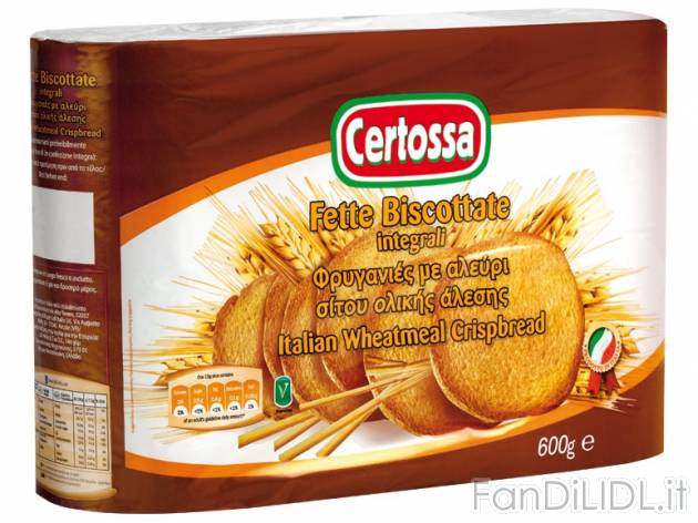 Fette biscottate integrali , prezzo 0,89 &#8364; per 600 g, € 1,48/kg EUR. ...