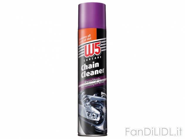 Detergente per catene moto e bici W5, prezzo 1,49 &#8364; per 300 ml, € 4,97/l ...