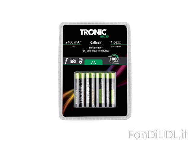 Batterie ricaricabili Tronic, prezzo 3.99 € 
4 pezzi 
- Tipo AA o AAA
Caratteristiche ...