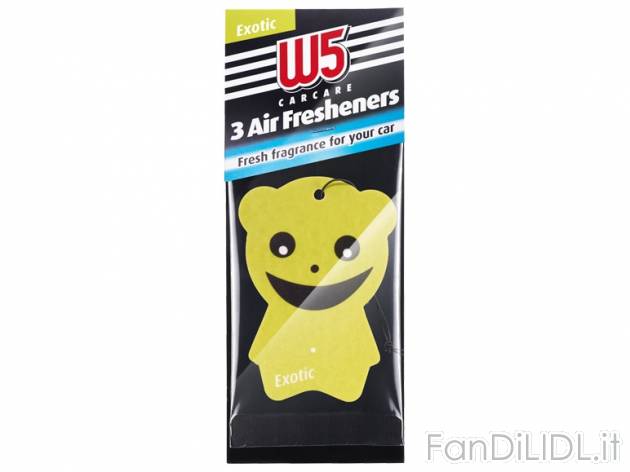 Deodorante per auto W5, prezzo 1,49 &#8364; per Alla confezione, 3 pezzi EUR. ...