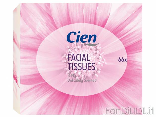 Veline cosmetiche profumate , prezzo 1.19 &#8364; per 66 pezzi confezione