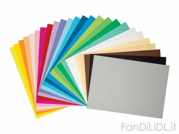 Blocco carta / cartoncini colorati Crelando, prezzo 2.49 € 
50 o 25 pezzi 
- ...