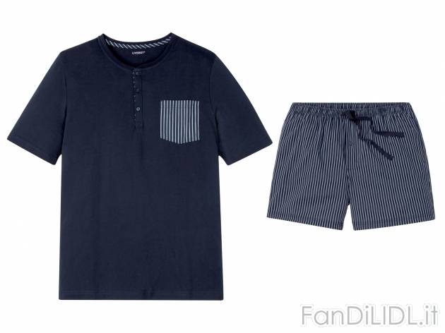 Pigiama corto da uomo Livergy, prezzo 6.99 € 
Misure: S-XL 
- Con cotone biologico
Prodotto ...