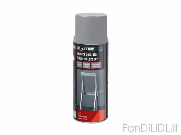 Vernice colorata spray Parkside, prezzo 3.99 &#8364;  
400 ml
Caratteristiche