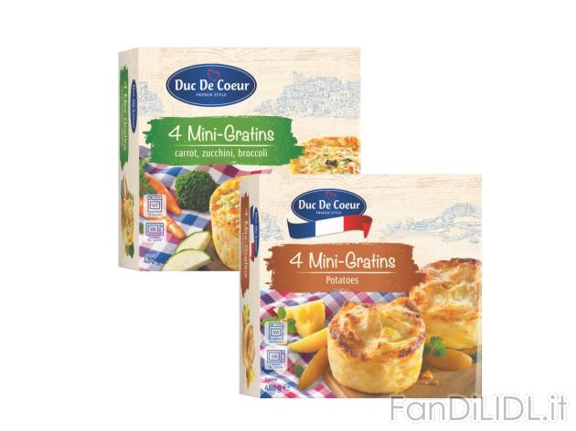 Mini gratins , prezzo 3.79 EUR  
Mini gratins    
-  4 pezzi