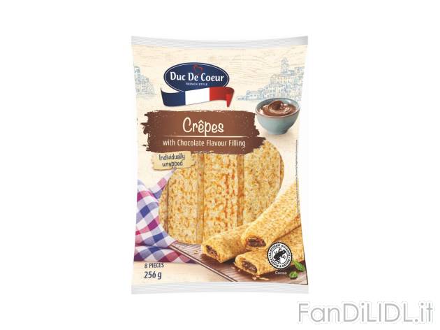 Crêpes con ripieno al gusto di cioccolato , prezzo 2.19 EUR 
Crêpes con ripieno ...