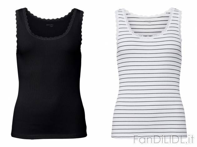 Canotta da donna con pizzo Esmara, prezzo 6.99 &#8364; 
2 pezzi - Misure: S-L
Taglie ...