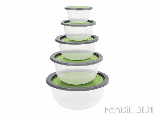 Set ciotole Ernesto, prezzo 4.99 &#8364; 
5 pezzi 
- Resistente a temperature ...