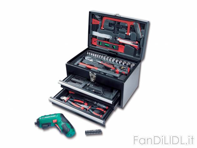 Cassetta degli attrezzi con avvitatore ricaricabile Parkside, prezzo 69.00 &#8364; ...