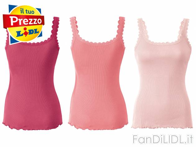 Canotta da donna con pizzo Esmara, prezzo 7.99 &#8364; 
3 pezzi - Misure: S-L
Taglie ...