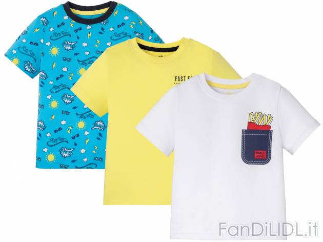 T-shirt da bambino Lupilu, prezzo 5.99 &#8364; 
3 pezzi - Misure: 1-6 anni
Taglie ...