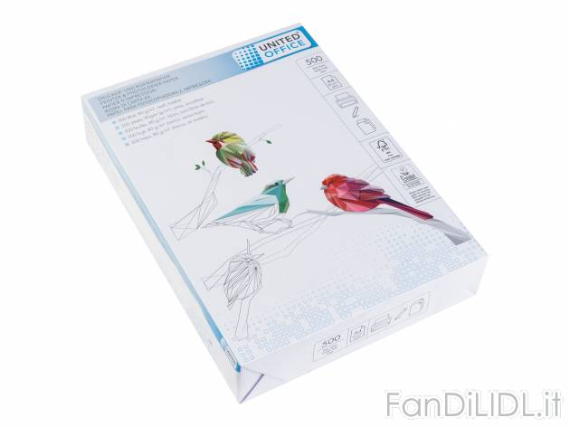 Risma di carta A4 United Office, prezzo 2.99 €  
500 fogli
Caratteristiche
