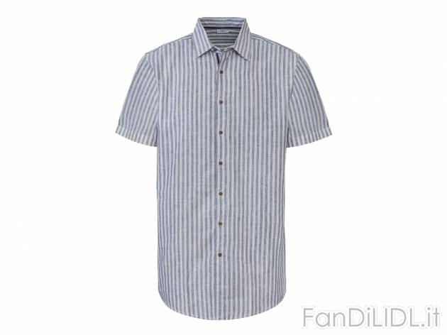 Camicia in lino a maniche corte da uomo Livergy, prezzo 8.99 &#8364; 
Misure: ...