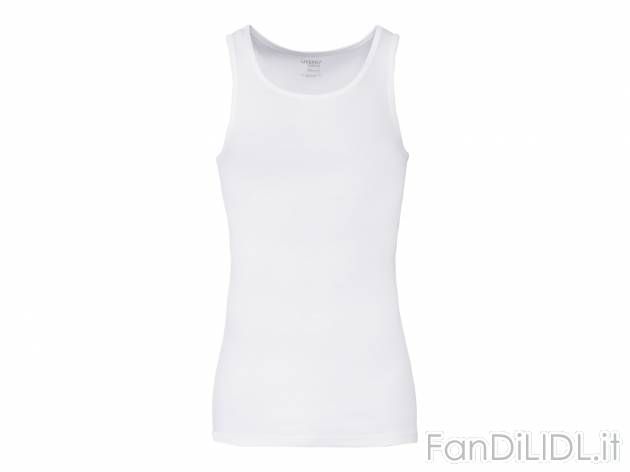 Canotta da uomo Livergy, prezzo 3.49 € 
Misure: M-XL 
- Puro cotone biologico
Prodotto ...