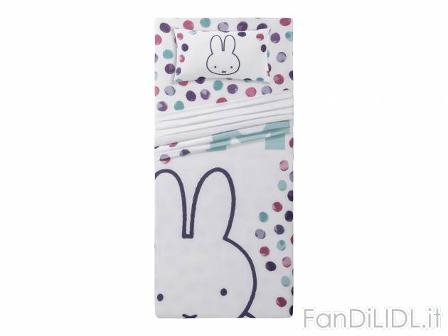 Completo lenzuola singole Miffy, prezzo 19.99 &#8364; 
- Puro cotone
- Federa ...