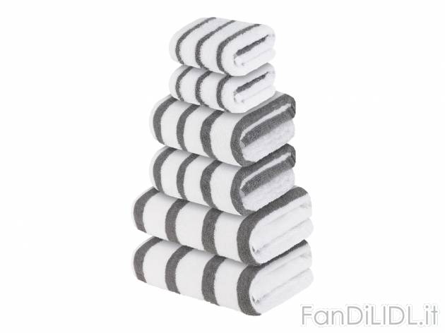 Set asciugamani Livarno, prezzo 9.99 € 
6 pezzi 
- Puro cotone
Prodotto sostenibile ...