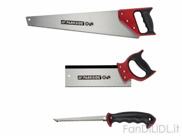 Set seghe Parkside, prezzo 9.99 € 
3 pezzi 
- Listelli di protezione per lame ...