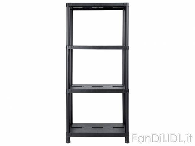 Scaffale a 4 ripiani Livarno, prezzo 19.99 € 
- Materiale di montaggio incluso
- ...