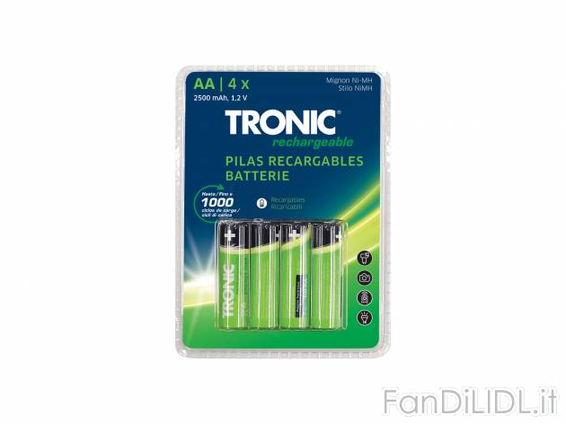 Batterie ricaricabili Tronic, prezzo 3.99 &#8364;  
4 pezzi
Caratteristiche