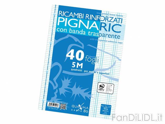 Ricambi A4 Pigna, prezzo 0.79 &#8364;  
40 fogli
Caratteristiche

- Made-in-italy