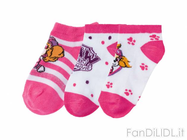 Calzini da bambina Paw Patrol Oeko-tex, prezzo 2.99 € 
3 paia - Misure: 19-34
Taglie ...