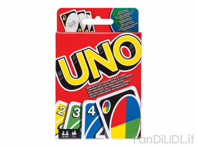Gioco di carte UNO Mattel, prezzo 6.99 &#8364;  

Caratteristiche