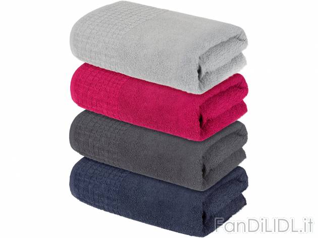 Telo doccia 70 x 140 cm Livarno, prezzo 7.99 € 
- Puro cotone
- Prodotto sostenibile ...