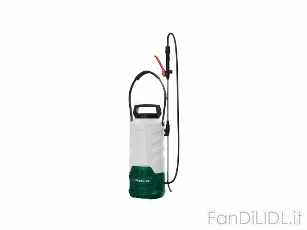 Spruzzatore ricaricabile a pressione, 5 L Parkside, prezzo 27.99 € 
ATTREZZO ...