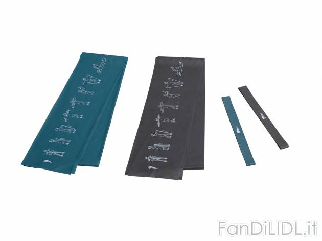 Set fasce elastiche Crivit, prezzo 4.99 &#8364; 
4 pezzi 
- 2 fasce elastiche ...
