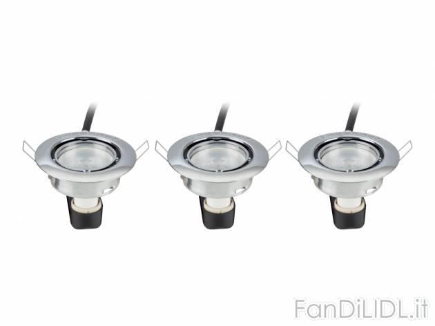 Set faretti LED da incasso SMART Livarno Lux, prezzo 24.99 € 
3 pezzi 
- Faretti ...