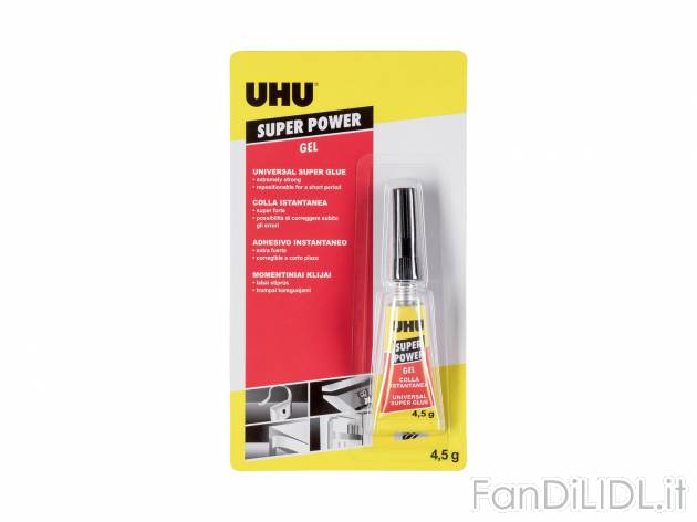 Colla istantanea Uhu, prezzo 1.99 &#8364;  

Caratteristiche