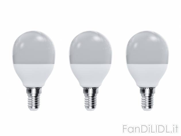 Lampadina LED Livarno, prezzo 2.99 &#8364; 
2 o 3 pezzi 
- Bianco caldo 2700 ...