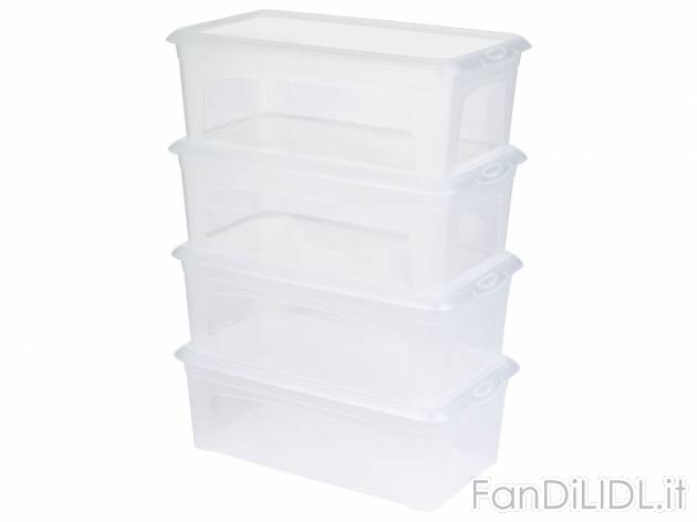 Set box universale Livarno, prezzo 7.99 € 
3 o 4 pezzi 
- Con coperchio
- 3 ...