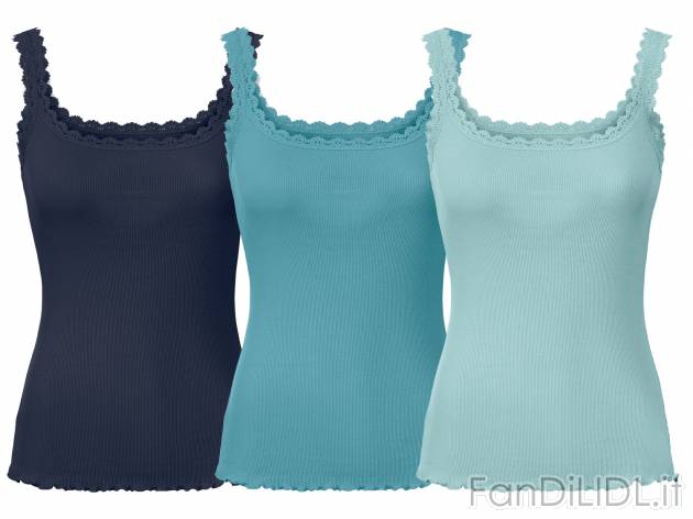 Canotta da donna con pizzo Esmara, prezzo 8.99 &#8364; 
3 pezzi - Misure: S-L
Taglie ...