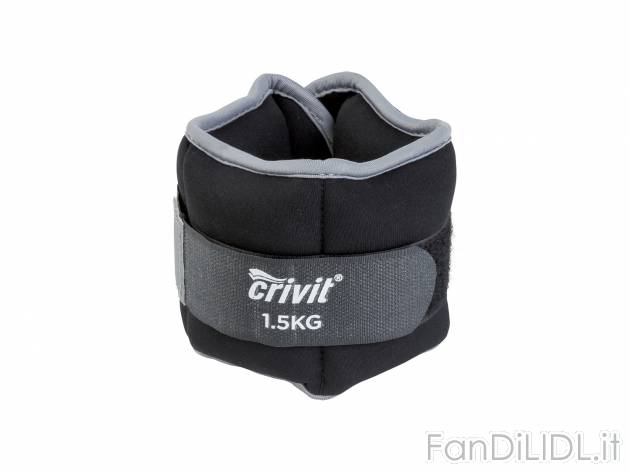 Polsiere con pesi Crivit, prezzo 6.99 € 
2 pezzi 
- Peso per fascia: 1,5 Kg
Caratteristiche ...