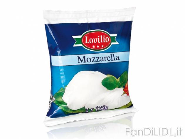 Mozzarella , prezzo 2,58 &#8364; per 3x 250 g, € 3,44/kg EUR. 
- Per una ...