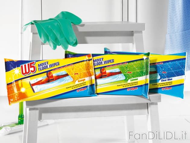Salviette imbevute per pavimento W5, prezzo 1,79 &#8364; per Alla confezione ...