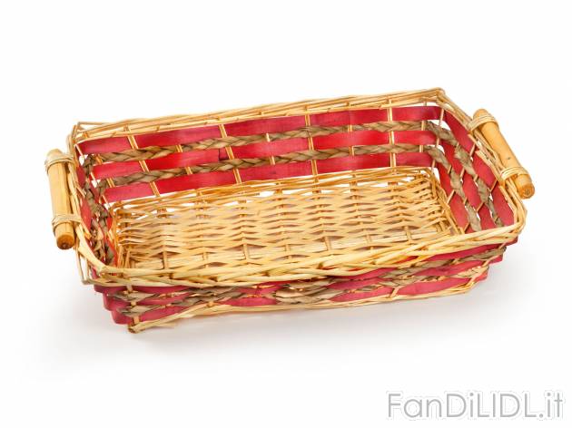 Cesto in vimini con manici, ovale o rettangolare , prezzo 3.99 &#8364; per Al pezzo