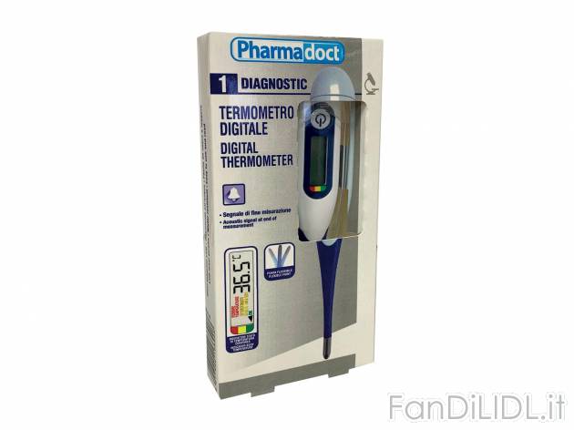 Termometro digitale Pharmadoct, prezzo 1.99 € 
- Con segnale di fine misurazione
- ...
