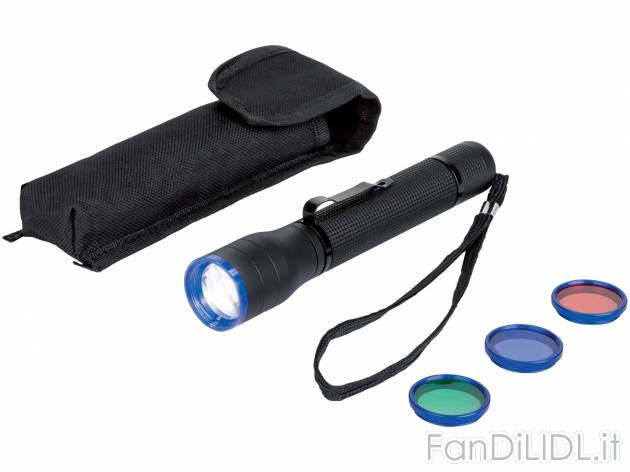 Torcia a LED Crivit, prezzo 5.99 € 
- 3 modalità di funzionamento e funzione ...