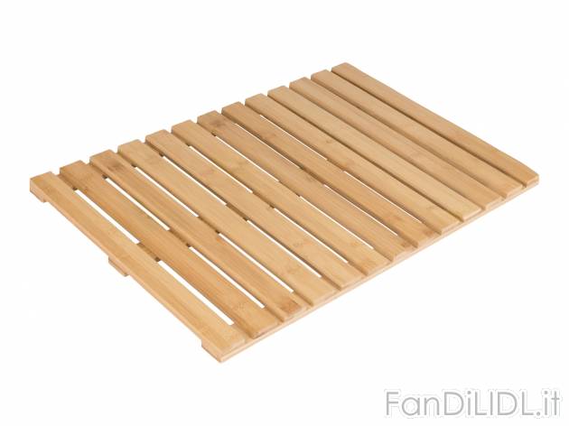 Tappeto bagno in bambù Livarno, prezzo 9.99 &#8364; 
40 x 60 cm 
- Lato inferiore ...