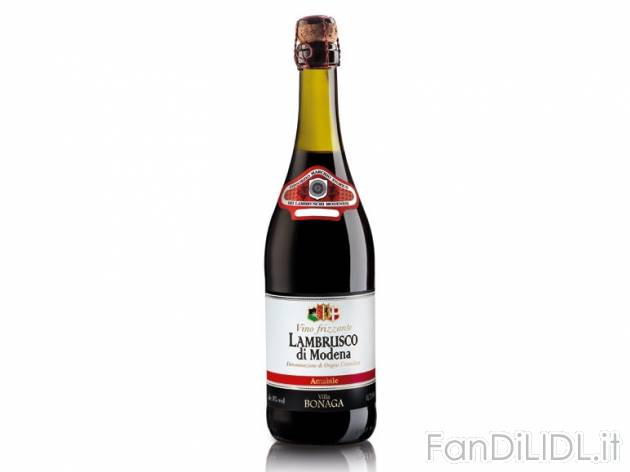 Lambrusco di Modena DOC amabile , prezzo 1,29 &#8364; per 0.75 l, € 1,72/l ...
