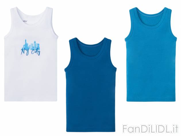Canotta da bambino Lupilu, prezzo 4.99 € 
3 pezzi - Misure: 1-6 anni
Taglie ...