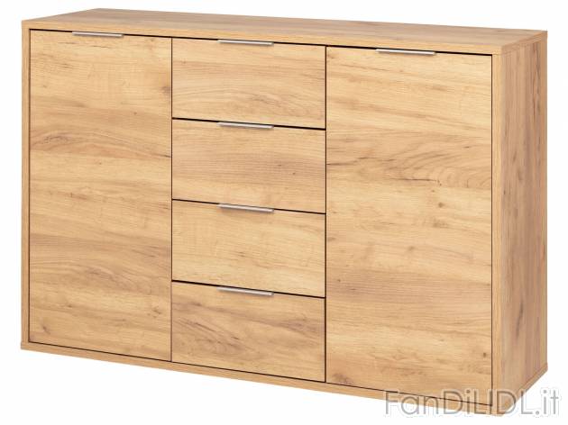 Mobiletto con 2 ante e 4 cassetti Livarno Living, prezzo 75.00 &#8364; 
- Materiale ...